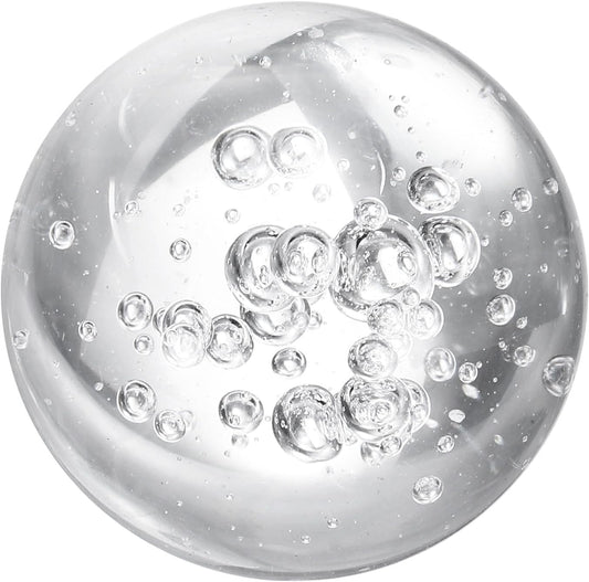 uxcell 30mm/1.2" Crystal Sphere Ball Bubble Glass Solid Decorative Sphere Crystal Ball Prop Ornament for Feng Shui Divination Fortune Telling Tabletop Fountain Decoration, Clear