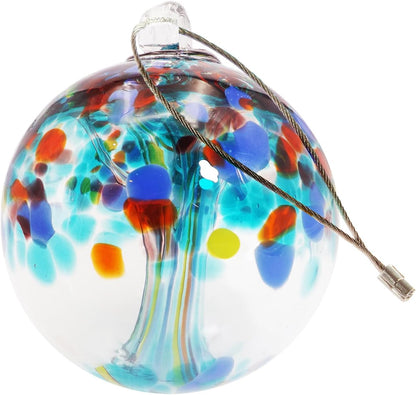Dale Tiffany Hand Blown Glass, 8" Diameter Devotion, Tree of Life Collection, Witch Globe Hanging Garden Indoor/Outdoor Decorative Ornament Gazing Ball