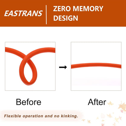EASTRANS Short Garden Hose 15 ft x 5/8", Heavy Duty Orange Water Hose with 3/4" Solid Brass Connector, Flexible, Lightweight, Durable