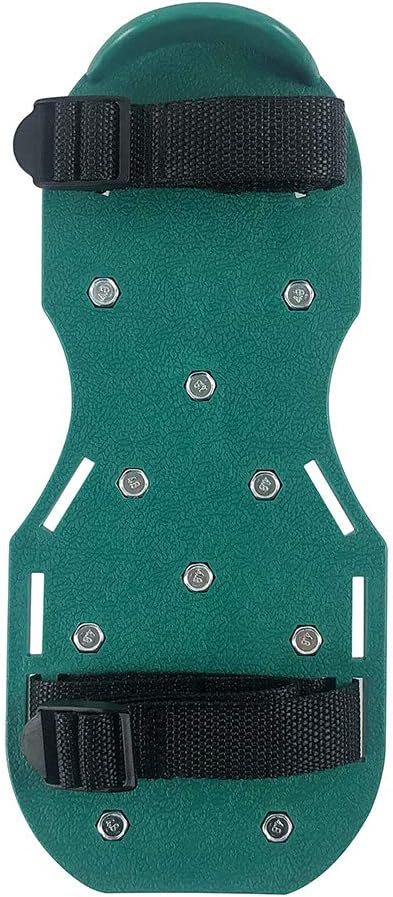 QWORK Gunite Spiked Shoes With 3/4” Short Spikes Perfect For Epoxy Floor, Overlays, Cover Installation, Green Color (Pair)