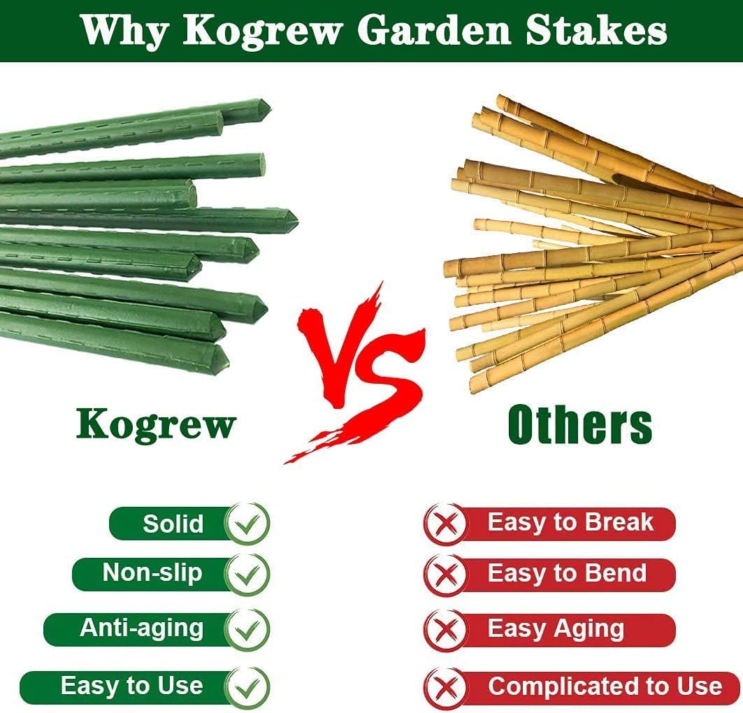 58 Inch Garden Stakes Sturdy Plant Sticks Support Tomato Stakes for Vegetable