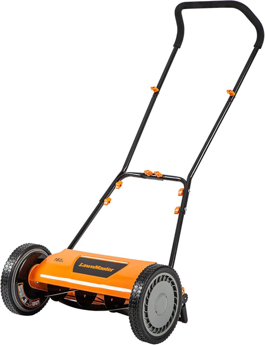 LawnMaster LMRM1602 Push Reel Lawn Mower 16-Inch 5-Blade