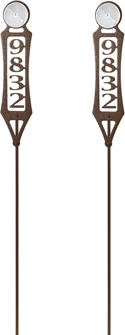 Pathways Vertical Custom Reflective Driveway Marker Set of Two | Personalize with 1-5 House Numbers