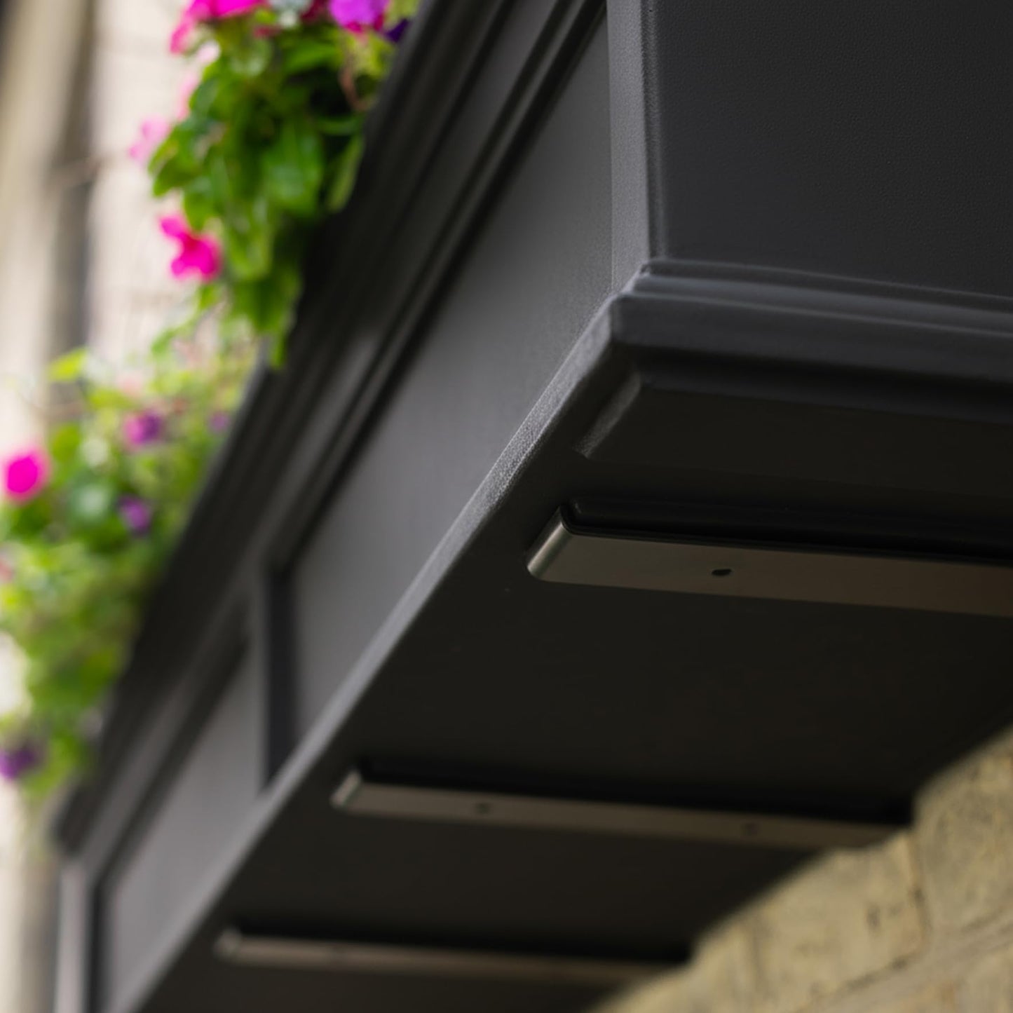Mayne Fairview 36in Self-Watering Rectangular Window Box Planter, Black