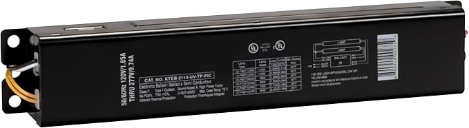 OHLECTRIC Replacement for Keystone KTEB-2110-UV-TP-PIC 2 Lamp T12 Electronic Fluorescent Ballast | 120-277V Input with Instant Start Operation | 0.85 Ballast Factor, UL-Approved