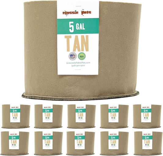 Sustainable Village Grassroots Classic Fabric Pots (10, 5 Gallon)
