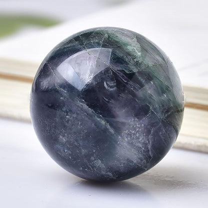 4-5CM/1.58-1.97inch Natural Fluorite Crystal Ball Hand Polished Fluorite Sphere Decorative Sphere Healing Crystals Ball Healing Stone Crafts Home Decor Ornament Gifts(40-50mm, Fluorite)