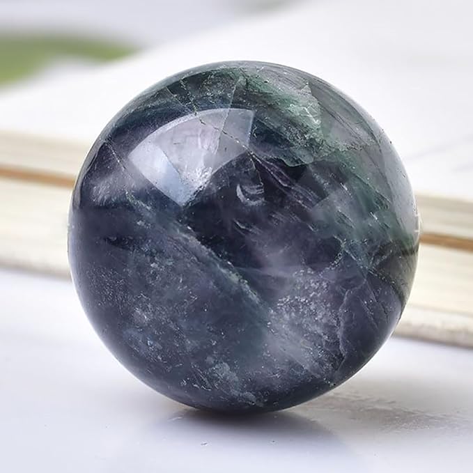 6-7CM/2.36-2.76inch Natural Crystal Ball Fluorite Sphere Polished Divination Ball Decorative Sphere Healing Crystals Ball Crafts Healing Stone Collect Gifts Home Decoration(Fluorite, 60-70mm)