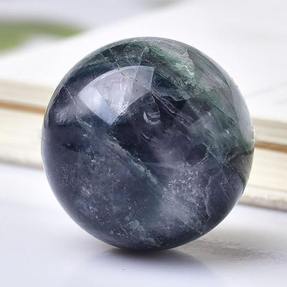 6-7CM/2.36-2.76inch Natural Crystal Ball Fluorite Sphere Polished Divination Ball Decorative Sphere Healing Crystals Ball Crafts Healing Stone Collect Gifts Home Decoration(Fluorite, 60-70mm)