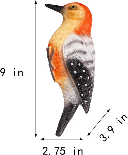 Outdoor Resin Bird Statue, Hanging Tropical Bird, red-Bellied Woodpecker Sculpture Perfect Patio Decor, Outdoor, Patio, Lawn, Tree Trunk, Porch Decor