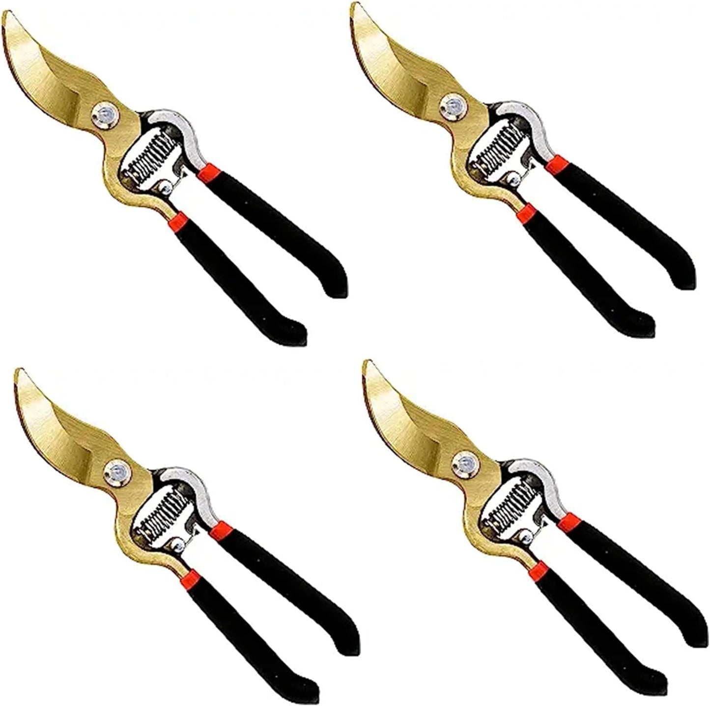 Garden Guru Indestructible Titanium Garden Clippers Professional Bypass Hand Pruner Pruning Shear with Comfort Grip Handles for Gardening Trimming and Yard Work Hardened Steel & Titanium Blade(4 Pack)