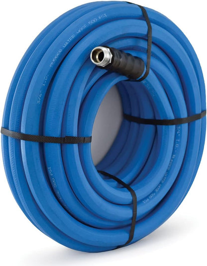 BluSeal Hot/Cold Water Rubber Garden Hose, 100% Rubber, Ultra-Light, Super Strong, 500 PSI, 50F to 190F Degrees, High Strength Polyester Braided (5/8" x 10')
