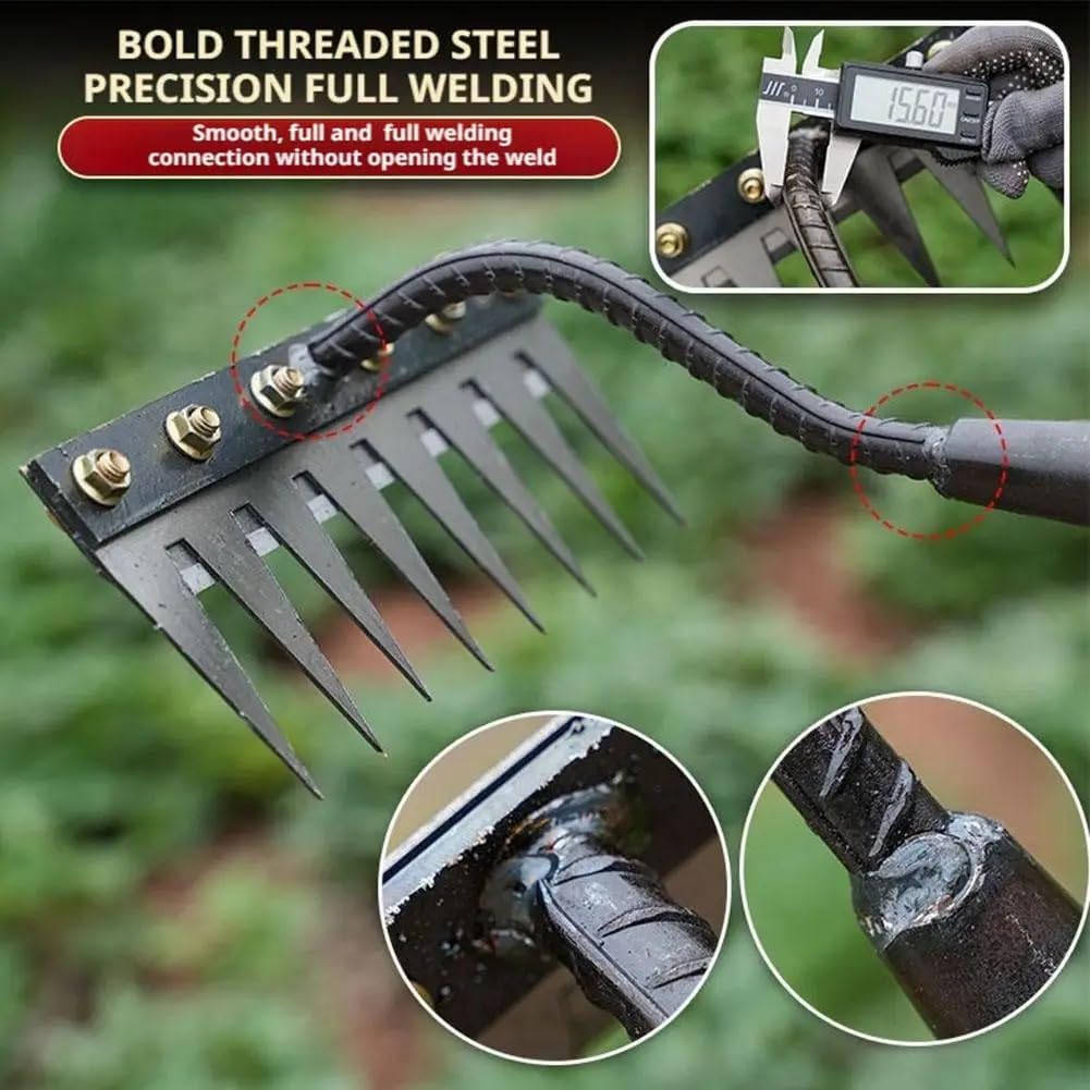 Gardenia Iron Weeding Rake, 2025 Gardenia Iron Weeding rake, Ironrake The Heavy-Duty Irons Weedings Rakes,Irons Rakes for Gardening and Weedings (5 Teeth) (6 Teeth)