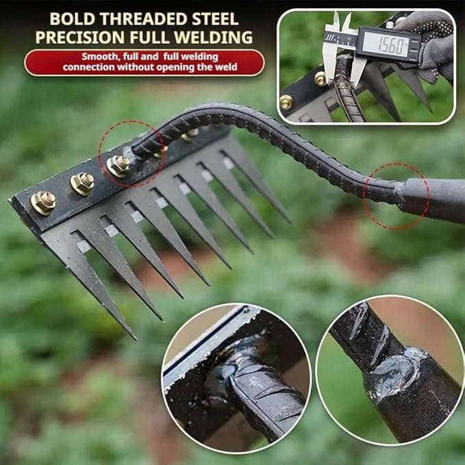 Gardenia Iron Weeding Rake, 2025 Gardenia Iron Weeding rake, Ironrake The Heavy-Duty Irons Weedings Rakes,Irons Rakes for Gardening and Weedings (5 Teeth) (7 Teeth)
