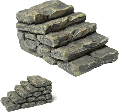 3 Pcs Miniature Resin Bridge Stair Stone Straight Bridge Stairs Stone Steps Garden Fairy Ornament Flower Pot Plant Micro Landscaping Decor Bonsai Craft Straight Stairs Outdoor Statues Outdoor Décor