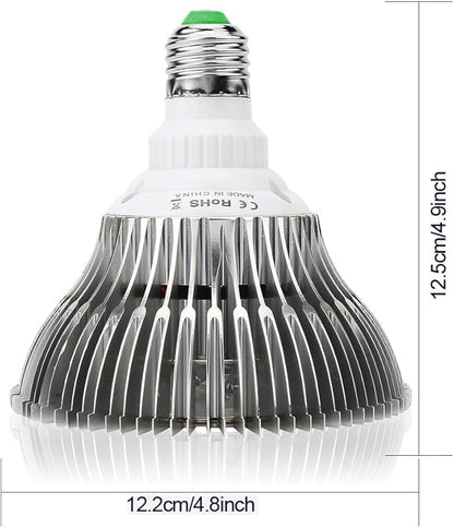 highydroLED 2Pack 156 LED Full Spectrum Plant Light, E27 Grow Light Bulb for Indoor Plants, Plant Lamp with Red/Blue/White/Warm/IR/UV, 85-265V, Easy Install for Succulents Flowers Veggies