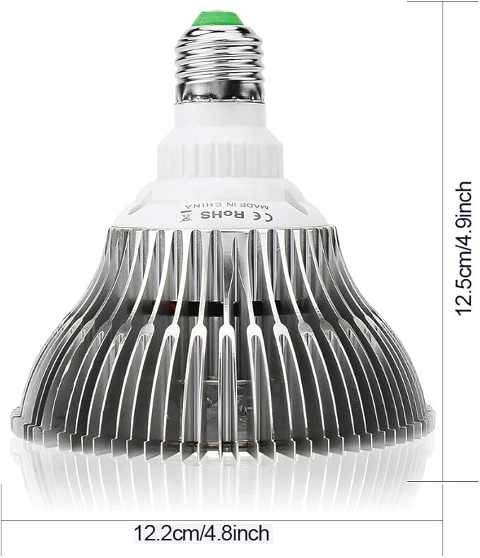 highydroLED 156-LED Full Spectrum Plant Light, E27 Grow Bulb for Indoor Plants, Energy-Efficient 2835 LED with Red/Blue/White/Warm/IR/UV, 85-265V, Easy Install for Succulents, Flowers, Veggies, Herbs