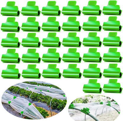 32pcs Greenhouse Frame Clips, 25mm Fixed Greenhouse Pipe Clamp Shading Film Row Tunnel Hoops Windproof Set for Greenhouses Plant Frame Shelter Netting Cover Replacement, for 24-26mm PVC Tubes