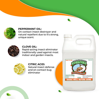 Natural Bed Bug Killer – 1 Gallon Refill (128oz) – Child & Pet Safe, Non-Toxic Spray for Home, Office, Furniture, Mattresses, Cracks & Crevices – Eco-Friendly Bed Bug Treatment