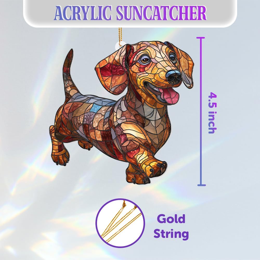 Acrylic Dog Christmas Ornament 2025 – Dachshund Gift for Lovers, Pet Memorial Keepsake, Cute Puppy Tree Decoration, Clear Acrylic Hanging Ornament for Pet Owners, Stocking Stuffer for Dog Mon, Sun-35