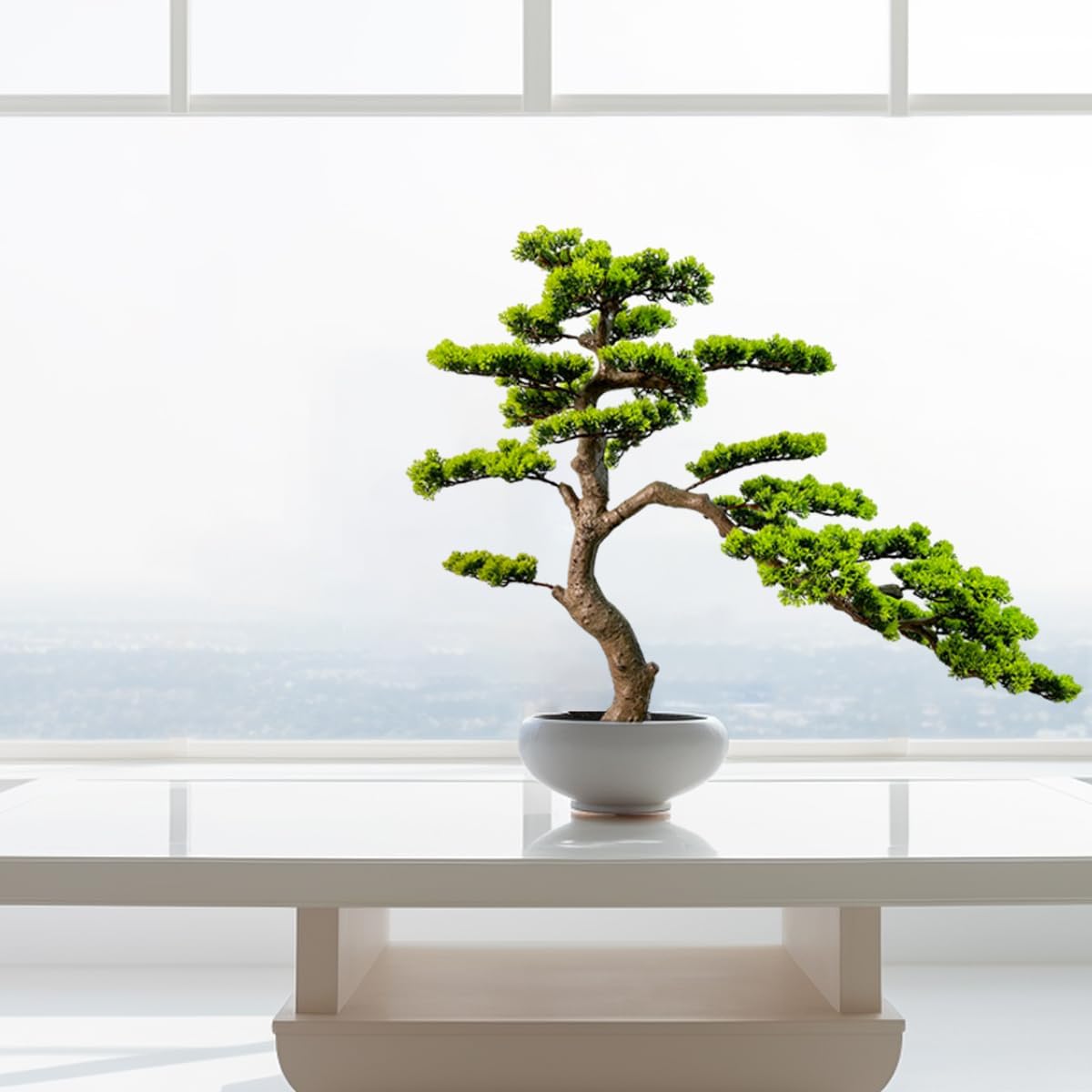 3ft（43in） Artificial Bonsai Tree Juniper Faux Plants Indoor Big Fake Plants Decor with Ceramic Pots for Home Table Office Desk Bathroom Shelf Bedroom Living Room Farmhouse Decorations
