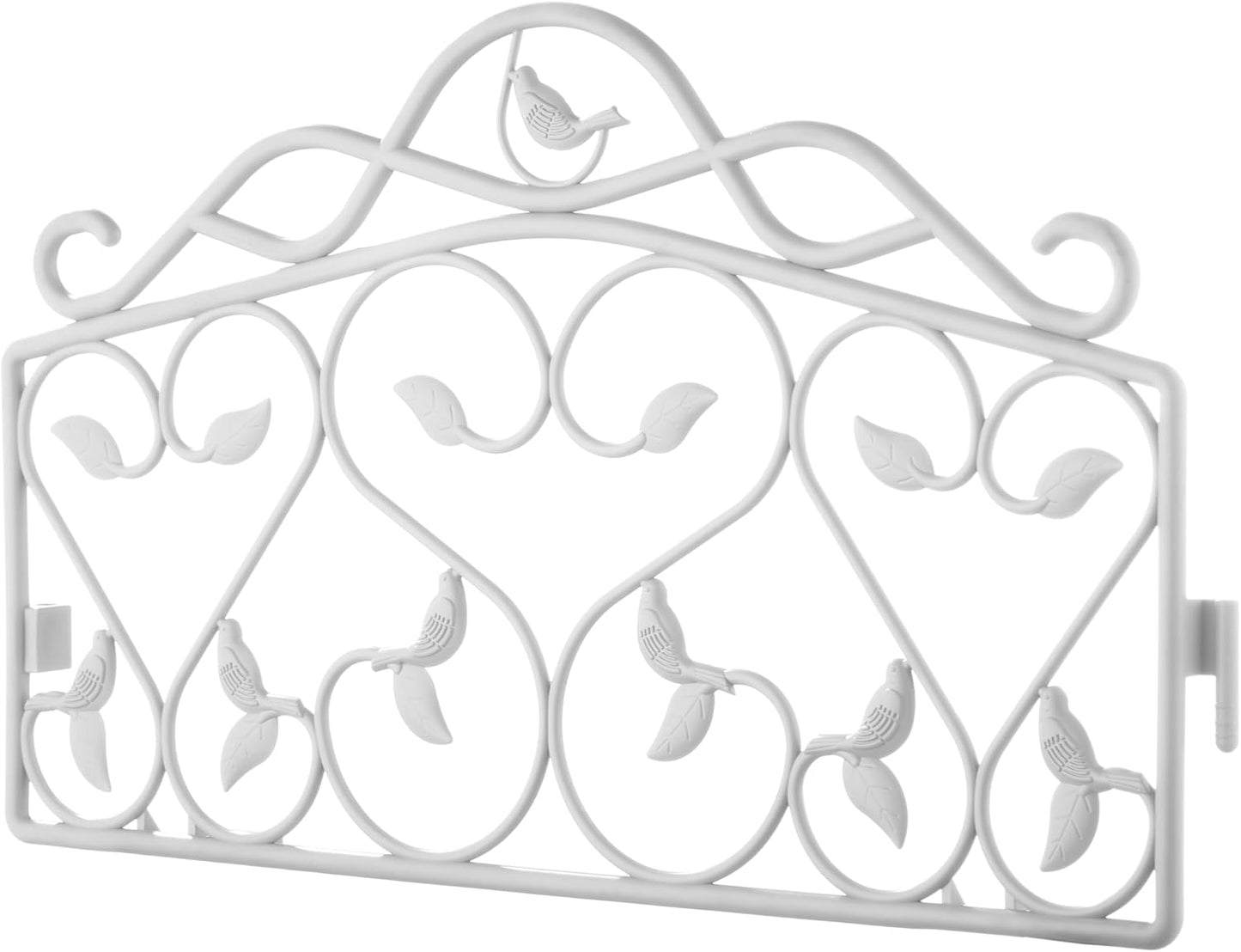 Evelyne Decorative Garden Border Edging: Faux Wrought Iron Leaf & Bird Design