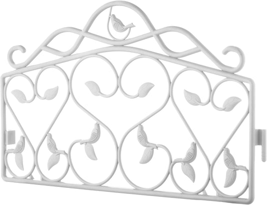 Evelyne Decorative Garden Border Edging: Faux Wrought Iron Leaf & Bird Design