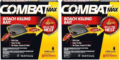 Combat Source Kill Max R2 Large Roach Bait, 8 Count (Pack of 2), Black