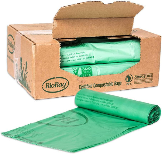 BioBag (USA) The Original Compostable Bag, 48 Gallon, 80 Count, 100% Certified Compostable Trash
