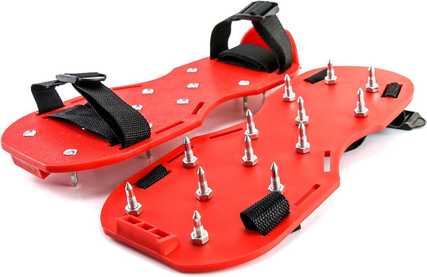 QWORK Gunite Spiked Shoes With 3/4” Short Spikes Perfect For Epoxy Floor, Overlays, Cover Installation, Green Color (Pair)