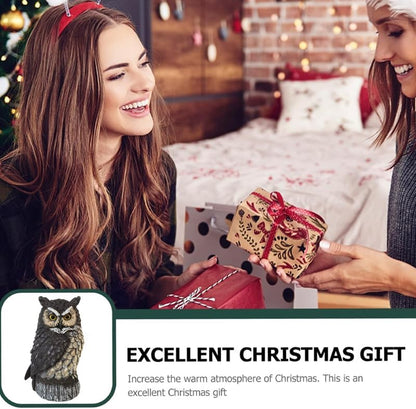 Solar Powered Owl Garden Statue Outdoor Decoration with Solar Lights Sculpture for Porch Patio Lawn and Yard Decoration Christmas Housewarming Gift for Mom
