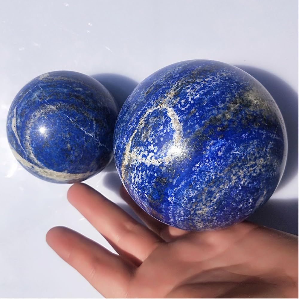 5-6CM/1.97-2.36inch Natural Crystal Ball Lapis Lazuli Polished Divination Ball Decorative Sphere Reiki Healing Crystals Ball Healing Stone Crafts (50-60mm, Lapis Lazuli)