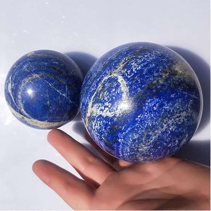 6-7CM/2.36-2.76inch Natural Crystal Ball Lapis Lazuli Polished Divination Ball Decorative Sphere Reiki Healing Crystals Ball Healing Stone Crafts(Lapis Lazuli, 60-70mm)