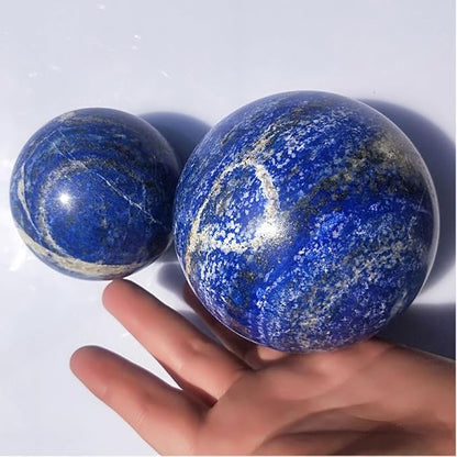 6-7CM/2.36-2.76inch Natural Crystal Ball Lapis Lazuli Polished Divination Ball Decorative Sphere Reiki Healing Crystals Ball Healing Stone Crafts(Lapis Lazuli, 60-70mm)