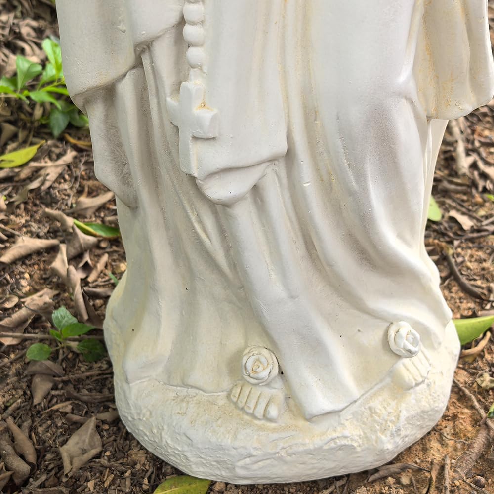 Virgin Mary Outdoor Statue - Religious Garden Statue, Blessed Mother, Virgen De Guadalupe, Large Outdoor Garden, Ivory