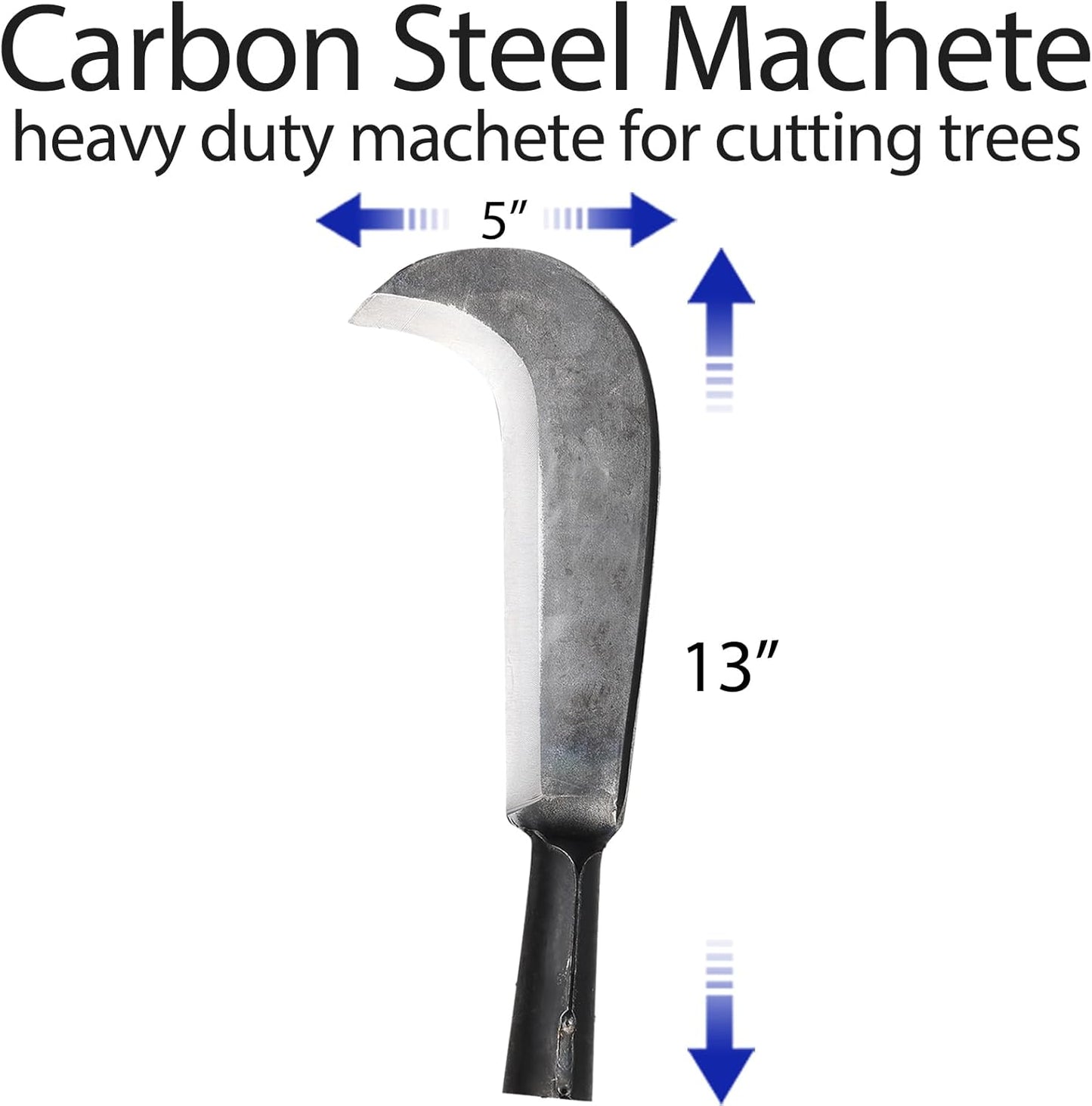 Sickle Garden Tool, Steel Billhook Machete Knife for Cutting Trees Heavy Duty, Hand Grass Weeding Sickle Knife with Wooden Handle for Yard Work