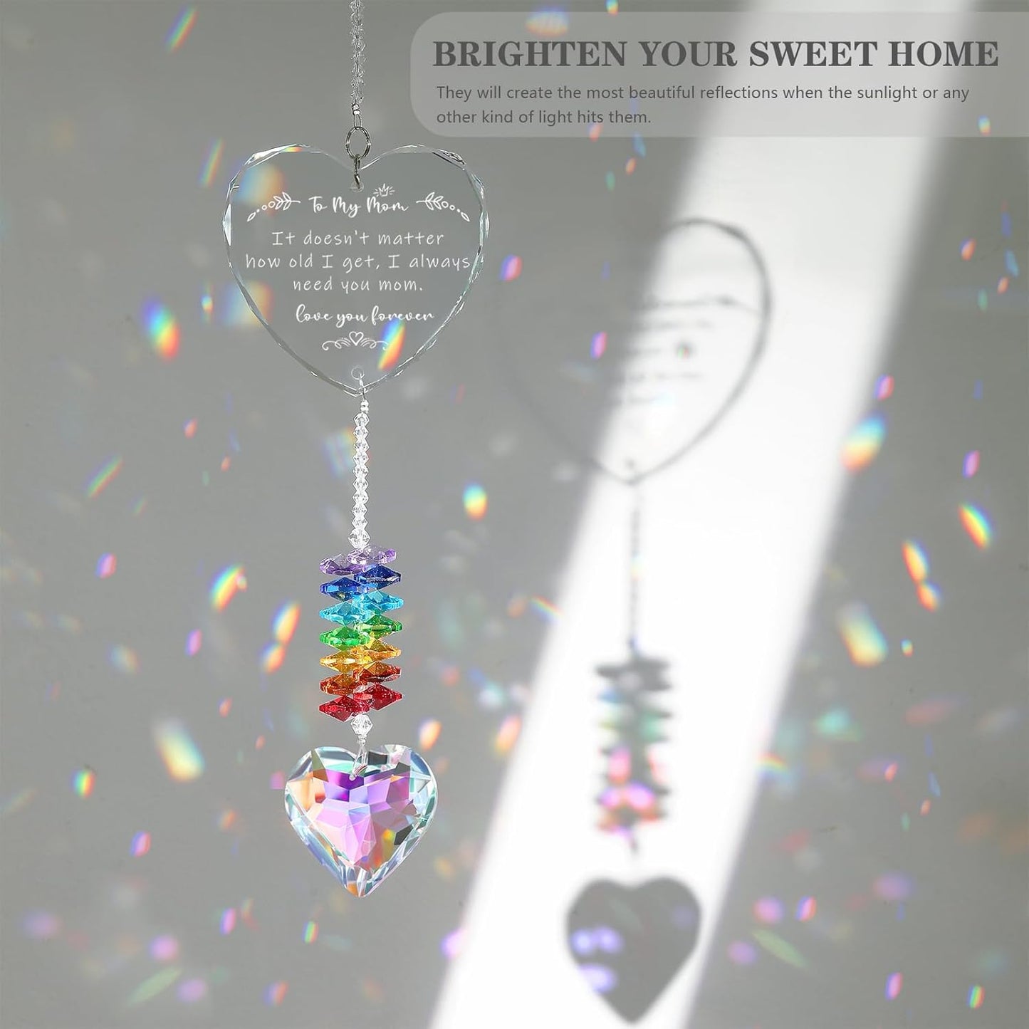 Mom Gift, Mom Birthday Gifts, Crystal Suncatcher Gifts for Mom from Daughter, Happy Mother’s Day