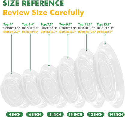 40 Pack 12 Inch Plant Saucer Clear Plant Saucers for Outdoors Plants Drip Trays Extra Large Pot Saucer No Holes Pot Saucers Planter Trays for Outdoor Plants Bulk Plastic Tray for Flower, Potted Tree
