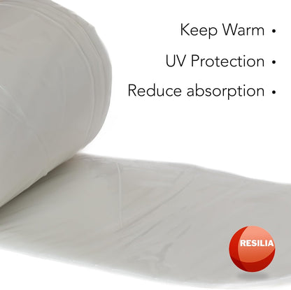 RESILIA Clear Greenhouse Sheeting - UV-Protected, Heavy-Duty Gauge Outdoor Polyethylene Cover for Weatherproofing Greenhouses, Garden, Plants, 8' by 28' Roll, 6 Mil, 0.006 Inch, Thick, Made in USA
