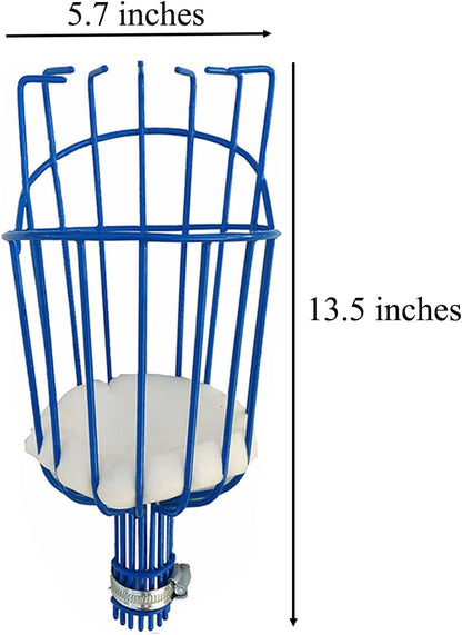 Fruit Picker Basket Only Twist-On Standard US Threaded Pole Integrated Non-Detachable Harvesting Tool Head with Protected Foam Cushion for Apple Peach Mango Pear, Blue(Pole Not Included)