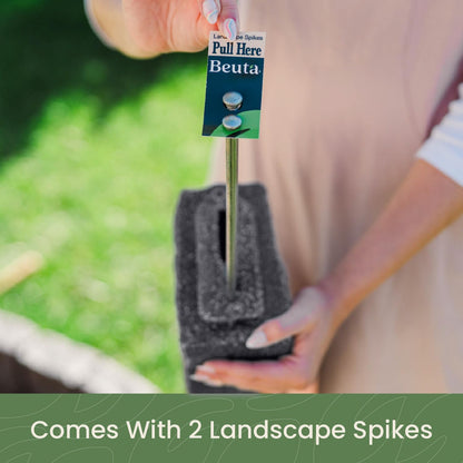 Beuta Landscape Edging | Garden Edging Border | Faux Stone Blocks for Lawn Edging, Flower Beds & Yard Edging – 10 Pack | Each Section Has 6 Blocks 48" L x 4" W x 6.5" H | 20 Spikes | Charcoal