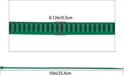 10 inch 3mm Dark Green Nylon Garden Cable Zip Ties Self Locking Cable Ties Twist Ties, Multi-Purpose Cable Tie(100 Pcs)