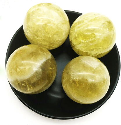 6-7cm/2.36-2.75inch Topaz Ball Polished Natural Yellow Crystal Sphere Decorative Sphere Healing Crystals Ball Healing Stone Crafts Home Decor Ornament Gifts (Topaz, 60-70mm)