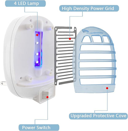 Bug Zapper Indoor,Fly Traps,Flying Insects,Electronic Insect Killer Fly Insect Trap Plug-in Mosquitoes Killer Mosquito Zapper with Blue Lights for Living Room,Kitchen,Bedroom,Office (6Packs)