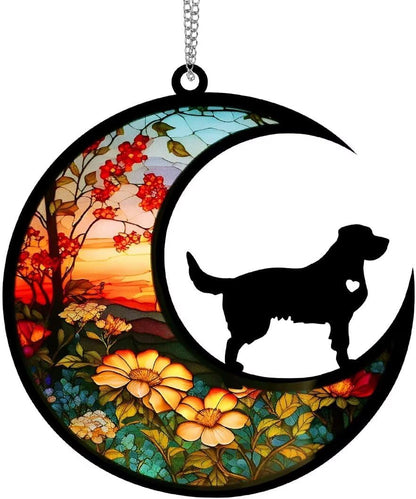 Dog Memorial Suncatcher for Loss of Dog, Personalized Pet Loss Sympathy Gift, Puppy Adult Pet Bereavement Souvenir, Golden Retriever Owner Present (6“)