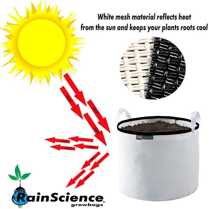 Grow Bag 7 Gallon, Planting Pots - Colorful Plant Grow Bags Pots Gardening Vegetable - Air Pruning Mesh Fabric Plant Container - (White/Black)