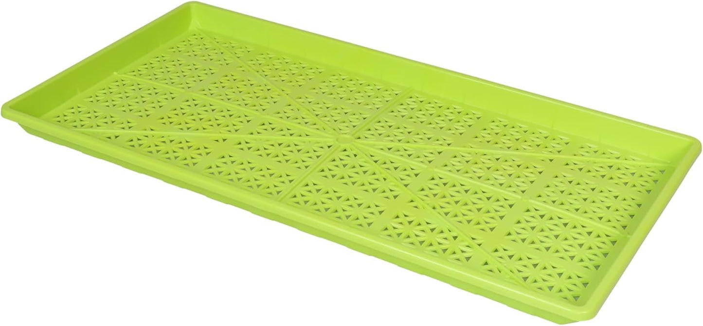 SUNPACK 10" x 20" Heavy Duty Mesh Plastic Seed Starting Tray, Lime Green, 1" (Pack of 30) - Ensures Water Drainage and Aeration, Perfect for Greenhouses or Indoor Gardening