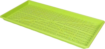SUNPACK 10" x 20" Heavy Duty Mesh Plastic Seed Starting Tray, Lime Green, 1" (Pack of 30) - Ensures Water Drainage and Aeration, Perfect for Greenhouses or Indoor Gardening