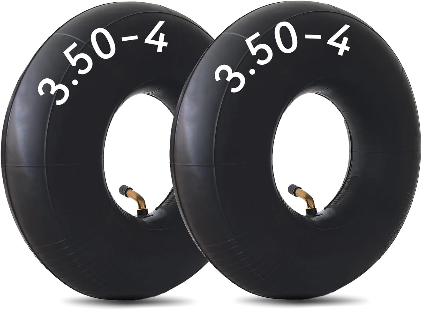 2 Pack 4.10/3.50-4 Inner Tube with Bent Valve Stem 4.10 3.50-4 Tubes for Wheelbarrows, Mowers, Hand Trucks, Yard Trailers
