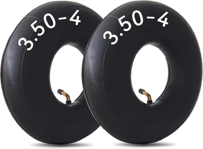 2 Pack 4.10/3.50-4 Inner Tube with Bent Valve Stem 4.10 3.50-4 Tubes for Wheelbarrows, Mowers, Hand Trucks, Yard Trailers